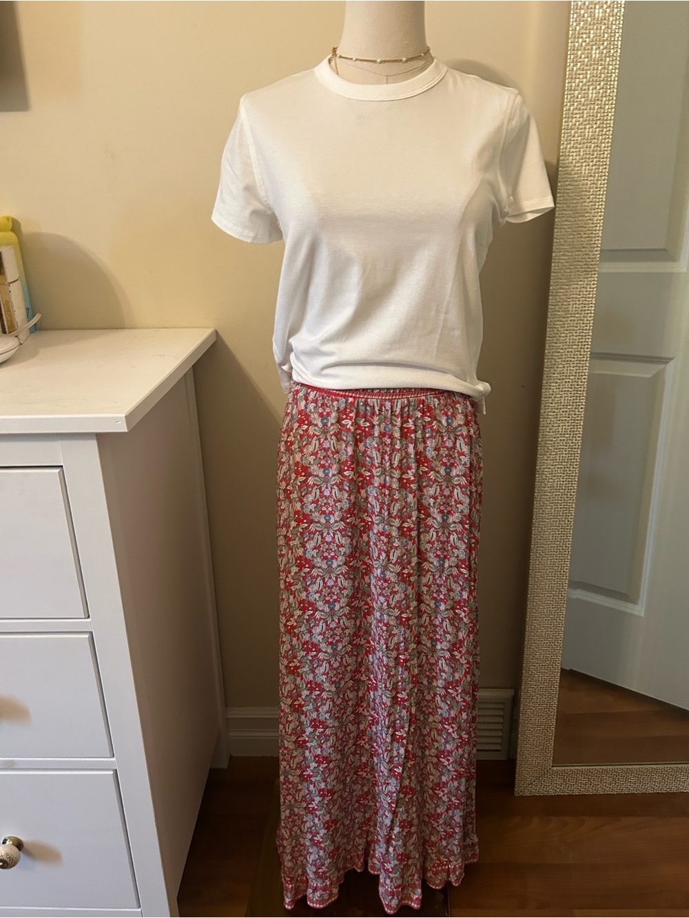 Max Studio Pink Floral Maxi Skirt